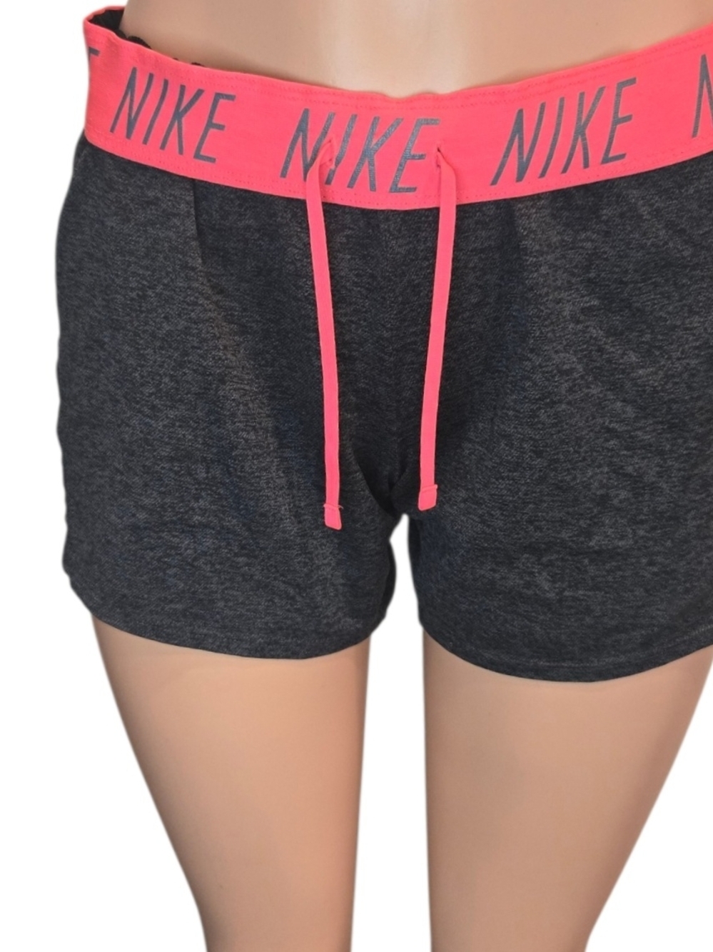 Nike Women's Dark Gray Shorts with Pink Waistband - Picture 2 of 10